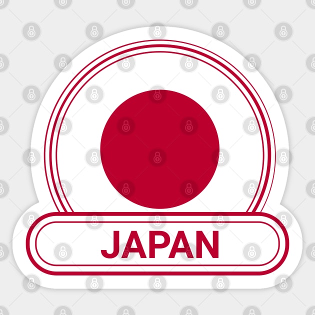 Japan Country Badge - Japan Flag Sticker by Yesteeyear